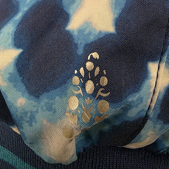 Free People Movement Blue Tie-Dye Cropped Bomber Jacket Size Small EUC - Picture 6 of 15